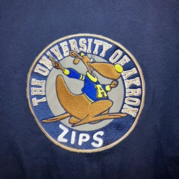 Style & Co Blue Medium Zippered Hoodie Akron University Zips Happy Roo Zippy - Picture 3 of 4